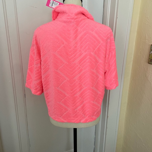 NWT Lilly Pulitzer Short Sleeve Hot Pink Terry Top Size Medium - Picture 8 of 12